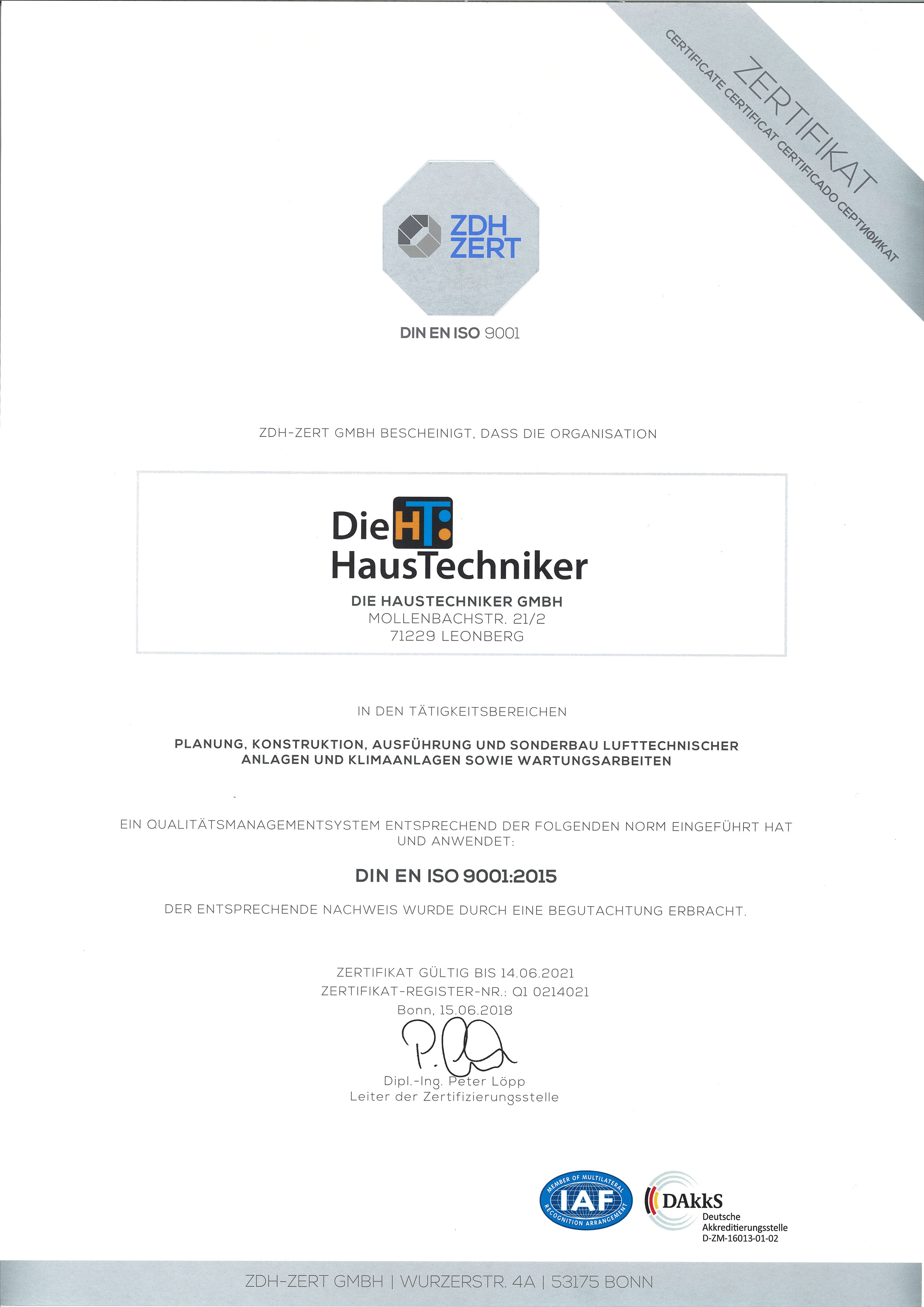 Zert ISO 9001 2015